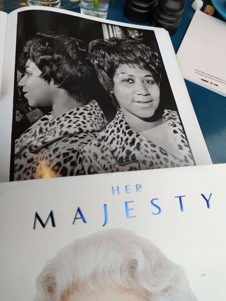 Motown and Windsor town royalty Aretha Franklin and Queen Elizabeth pictured in different coffee-table books